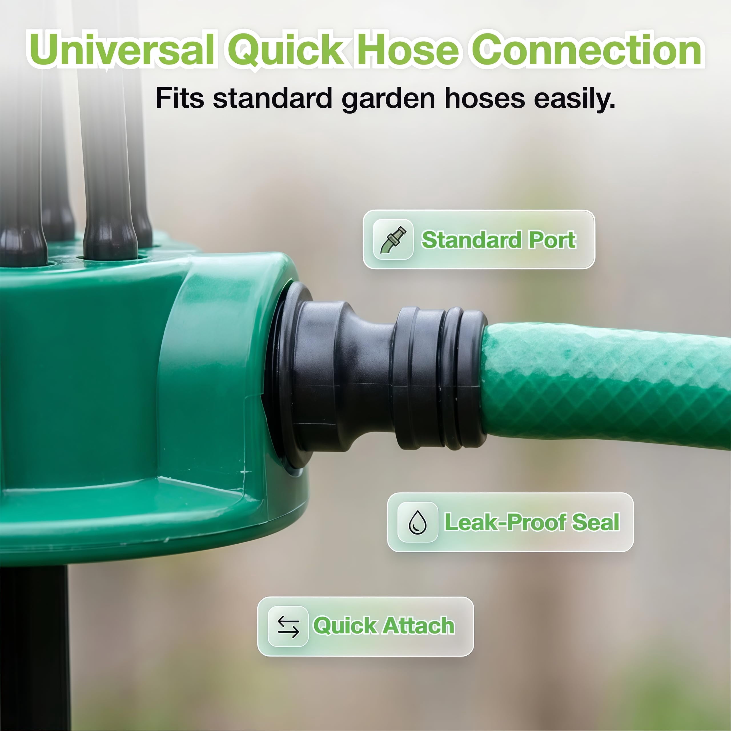 360° Multi-Directional Lawn Sprinkler, Flexible 12-Nozzle Garden Water Sprinkler for Yard, Grass & Kids Play