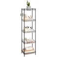 thumbnail image 1 of Songmics Home 5-Tier Metal Storage Rack with Hooks & Liners, Adjustable Shelves, 220 lb Capacity, Black, 1 of 5