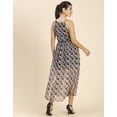 thumbnail image 3 of Moomaya Womens Strappy Midi Dress, Printed Chiffon, Elastic Waist Dress, 3 of 7