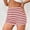 Red women striped high waisted shorts a1, variant on Cagogo Women's Striped High Waisted Shorts Casual Summer Beach Vacation Lounge Shorts Active Elastic Waist Shorts Drawstring, Black S