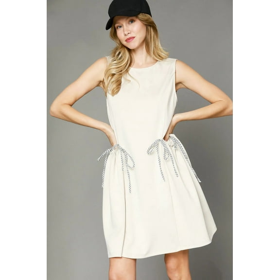 Umgee Round Neck Sleeveless Tank Dress with Pockets