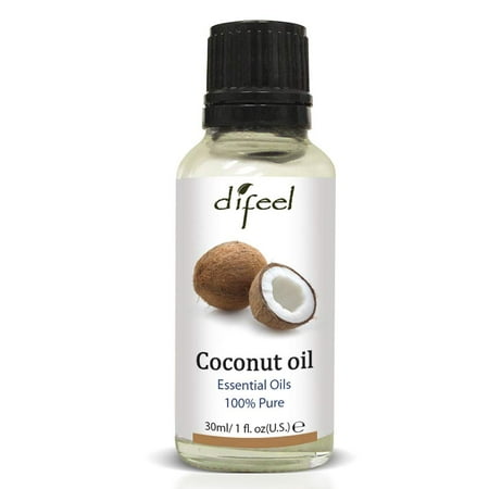 Escentual Coconut - Difeel Essential Oil 100% Pure Extra Premium Grade Coconut Oil 1 oz. (2-PACK) - Reduces Muscle Pain, Blemishes & Appearance Of Scars, with Anti-Aging & Moisturizing Properties, Soothes & Relaxes Body