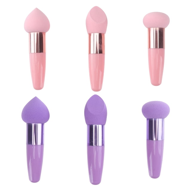 2 conjuntos de esponjas de maquillaje de maquillaje de maquillaje seco húmedo para bolígrafos portátiles de maquillaje herramientas cosméticas