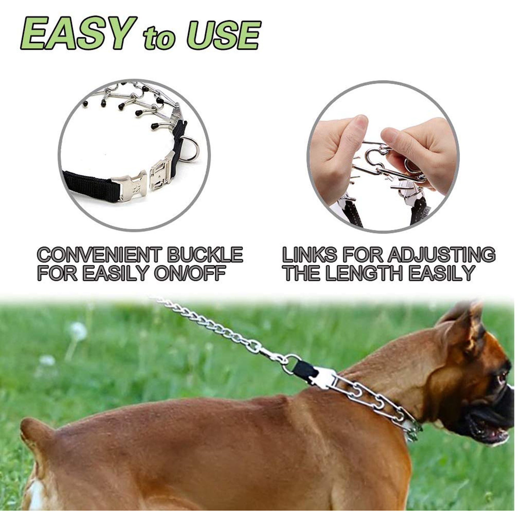 24 inch Dog Prong Training Collar Adjustable Pet Training Pinch Collar with Quick Release Snap Buckle Easy On Dog Pinch Collars for Small Medium Large Dogs Walmart