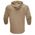 thumbnail image 5 of nerohusy Mens Lightweight Cotton Hoodies Pullover Fall Thin Long Sleeve Casual Workout Athletic Shirt Basic Plain Hooded Sweatshirts Khaki,S, 5 of 8