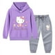 thumbnail image 4 of Hello Kitty-suéter con capucha y cuello alto para niños, pantalones de dos piezas con dibujos animados para niño, traje deportivo informal de manga larga de algodón puro, 4 of 5