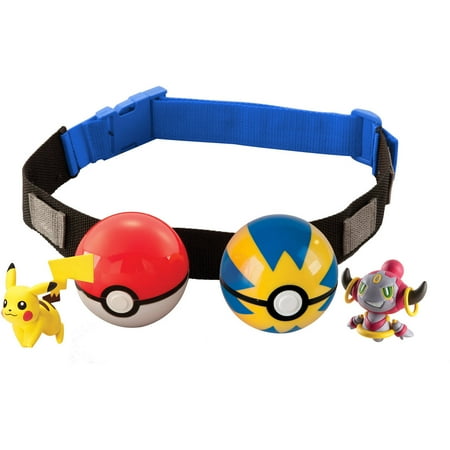 Pokemon Clip n Carry Poke Ball Belt Pikachu and Poke Ball with Hoopa and Quick Ball