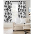 thumbnail image 2 of Tropical Botanical Blackout Curtains Light Blocking Print Window Curtains, Summer Palm Trees Black Thermal Insulated Window Drapes for Living Room Kitchen Cafe (2 Panels, 84"W x 63"L), 2 of 9