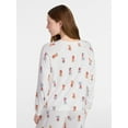 thumbnail image 4 of Joyspun Women's Cozy Lounge Collection Hacci Knit Long Sleeve Sleep Top, Sizes XS to 3X, 4 of 6