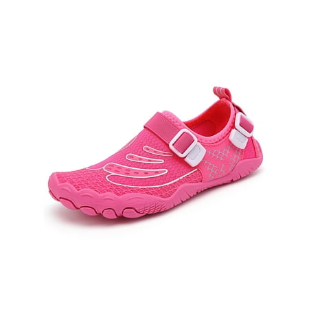 

Wazshop Unisex Beach Shoe Quick Dry Water Shoes Fitness Workout Aqua Socks Lightweight Barefoot Sneakers Womens Mens Casual Sneaker Mesh Comfort Rose Red 7.5