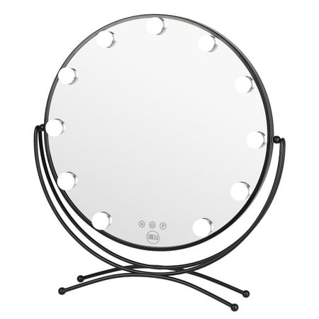 

11 Bulb Round Vanity Mirror - Jet Black