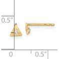thumbnail image 4 of 14K Yellow Gold Polished Triangle with CZ Post Earrings - 4mm, 4 of 6