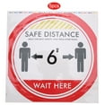 thumbnail image 1 of 5pcs / Bag Distance Warning Floor Sticker Safety Distance Sign Decal for Store Hospital#7, 1 of 10