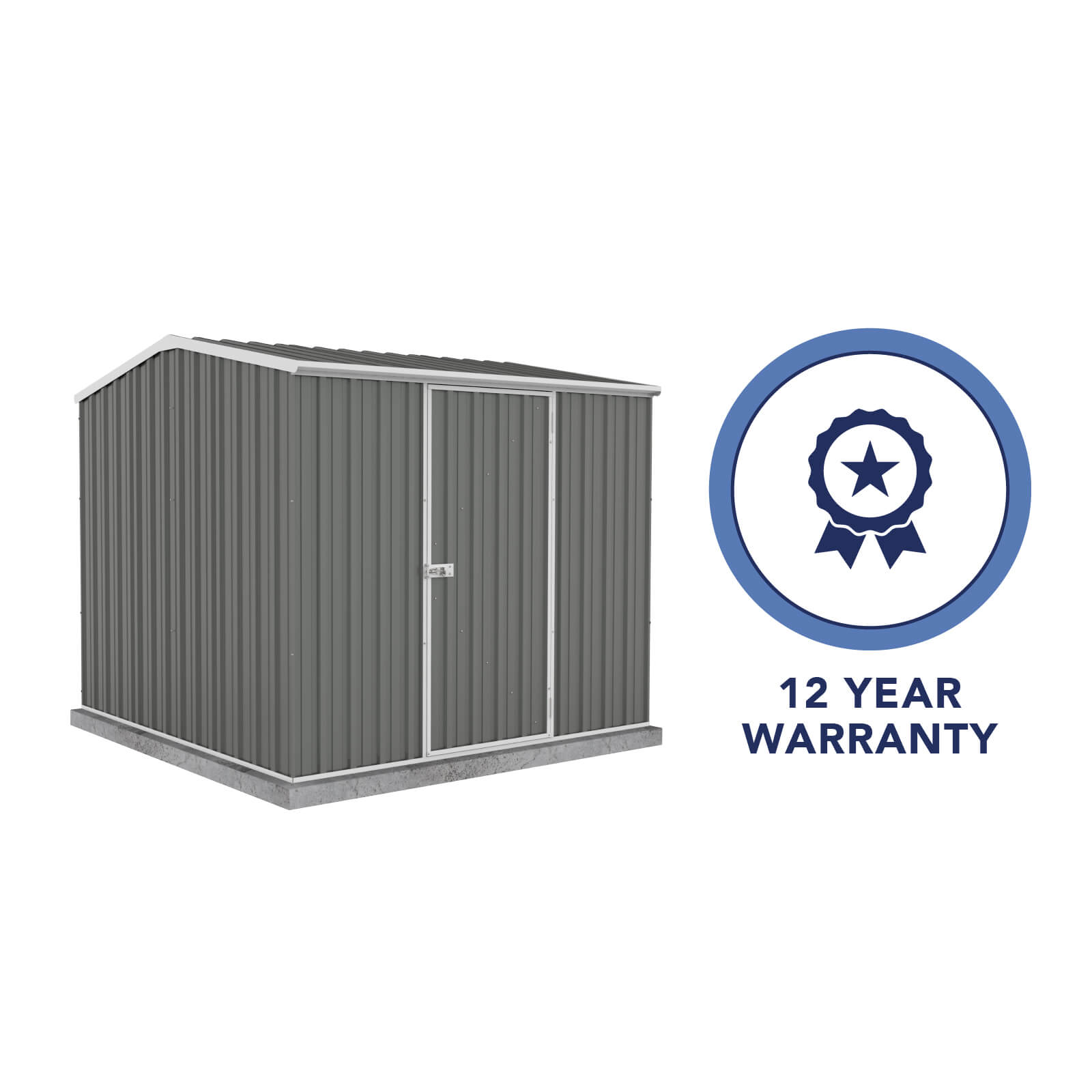 Absco Premier 7' x 7' Metal Storage Shed - Woodland Gray