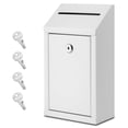 thumbnail image 1 of Caja de donación EIENHOSHI de metal montada en la pared con candado, color blanco, paquete de 1, 1 of 6