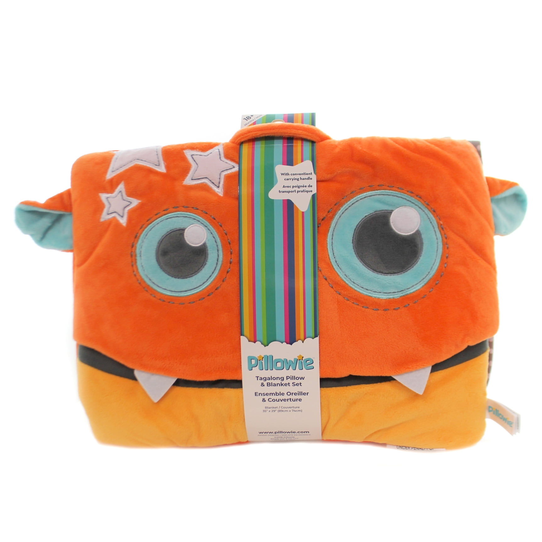 Child Related TAGALONG PILLOW & BLANKET SET Tote Preschool Kitoo123 Orange