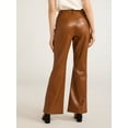 thumbnail image 3 of Scoop Women's and Women's Plus Faux Leather High Waisted Trouser Pants, 32 Inseam, Sizes 0-28W, 3 of 5