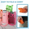 thumbnail image 6 of 2pcs Water Bottle Holder with Shoulder Strap, Mesh Water Bottle Sleeve Bag, Crossbody Bottles Carrier Sling Pouch for Hiking Gym Camping Walking Travel, Dark Blue,Dark Green, 6 of 7