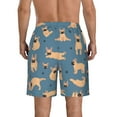 thumbnail image 3 of Kll French Bulldog Yoga Men'S Casual Summer Beach Shorts Hawaiian Shorts With Pockets-X-Large, 3 of 9
