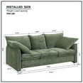 thumbnail image 3 of Williamspace Mid Century Modern Couch for Living Room, 3 Seater Sofa with 3 Thick Cushions and 2 Pillows, Apartment, Lounge, Bedroom, Green, 3 of 7
