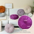 thumbnail image 5 of Round Pillow Velvet Throw Pillows,Seating Cushion Home Decoration Pleated Floor Pillow Cushion for Couch Chair(Blush,15.7''), 5 of 7