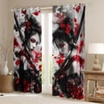 thumbnail image 2 of Feelyou Teens Tokyo Warrior Curtains Pack of 2 (42x84 Each), Kawaii Japanese Princess Curtains Blackout, Ancient Geisha Bedroom Curtains, Curtains and Drapes Home Decor, 2 of 6