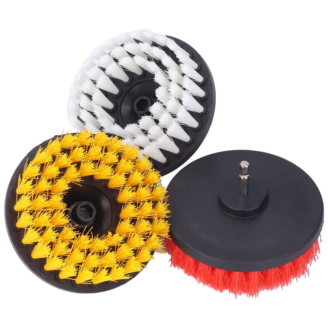 Accesorio de cepillo para taladro, 3 piezas, alfombrilla para alfombra redonda, accesorios de baño, cepillo redondo con rueda de grado profesional