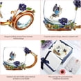 thumbnail image 4 of Blue Rose Enamel Craft Water Cup Drink Mug with Handle Design Tea Coffee Cup with Spoon Cleaning Cloth Set 320ML, 4 of 8