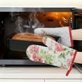 thumbnail image 3 of REGALWOVEN Oven Mitts and Pot Holders Sets 2Pcs, Heat Resistant Kitchen Oven Gloves and Pot Holders for Baking Red 10x6.5inch, 3 of 7