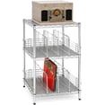 thumbnail image 2 of Shelving Inc. 18" d x 24" w x 36" h 3-Tier Wire Record Player Stand with Album Storage, Weight Capacity 800lbs Per Shelf, 2 of 6