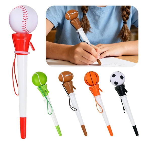 CHENjy Stress Reliever Gel Pen with Tennis Topper, Multicolor Pen 0.5mm, Cute Pens for Students and Sports Fans Party Favors, 1pc,Green