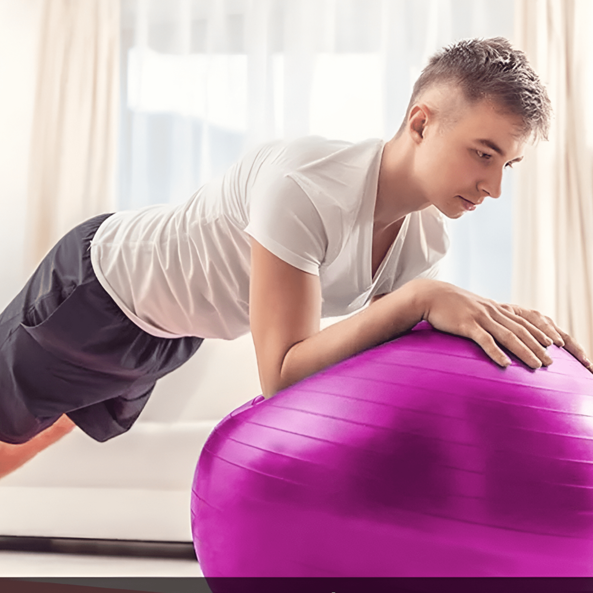 BESTSKY 2026 New 75Cm Antiburst Inflatable Exercise Ball for Yoga for Fitness, Home Workouts, Stretching, Pilates, Core Exercises.