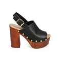 thumbnail image 2 of Qupid DB02 Women Leatherette Peep Toe Slingback Block Heel Clog Sandal, 2 of 5