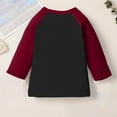 thumbnail image 4 of fnnxnal Big Girls Raglan Sleeve Long Sleeve Shirt - Wine Color, 11T Size, Polyester Spandex Blend, Stretchy Machine Washable for Everyday Play & School, 4 of 6