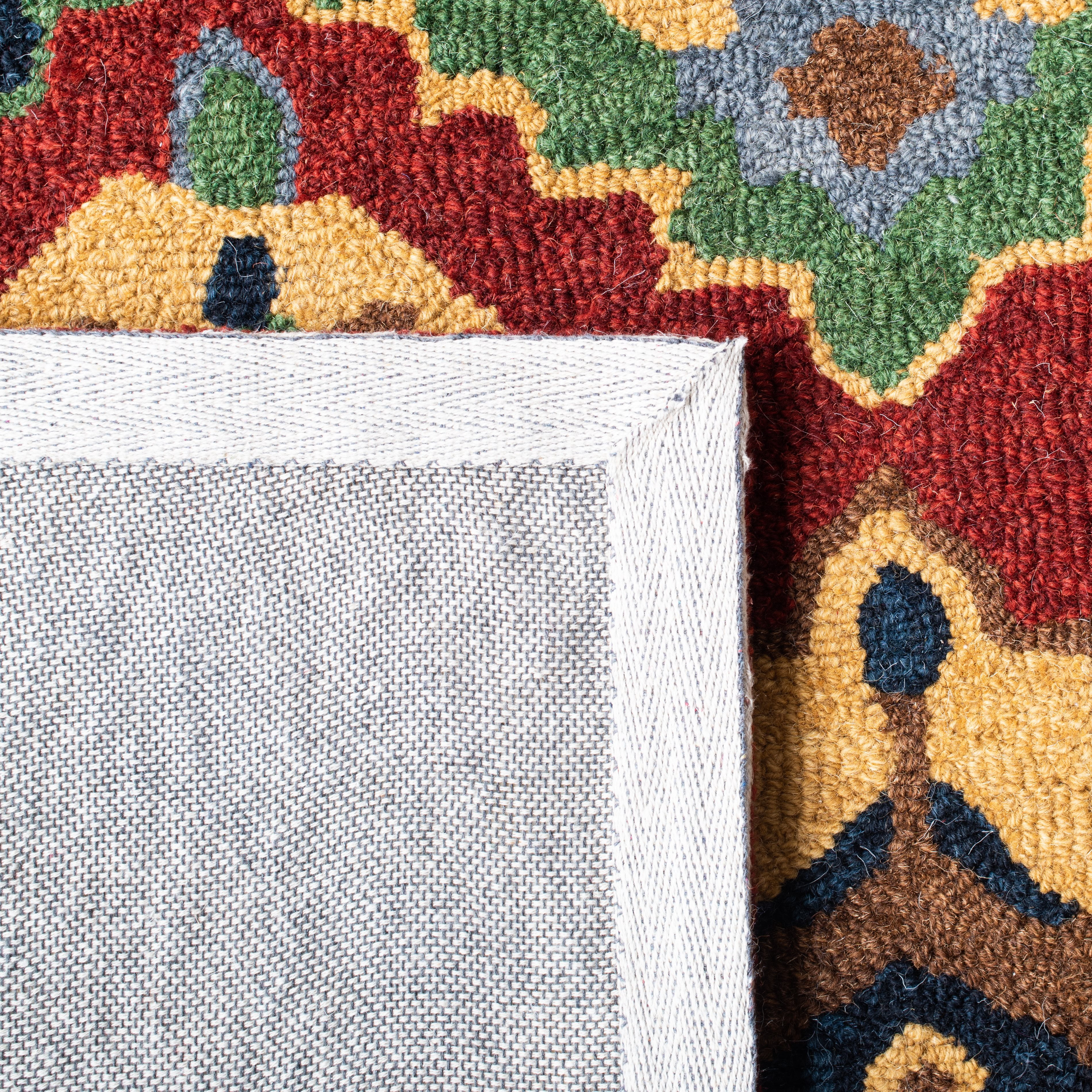 SAFAVIEH Heritage Fion Tribal Wool Area Rug, Red/Gold, 6' x 6' Square
