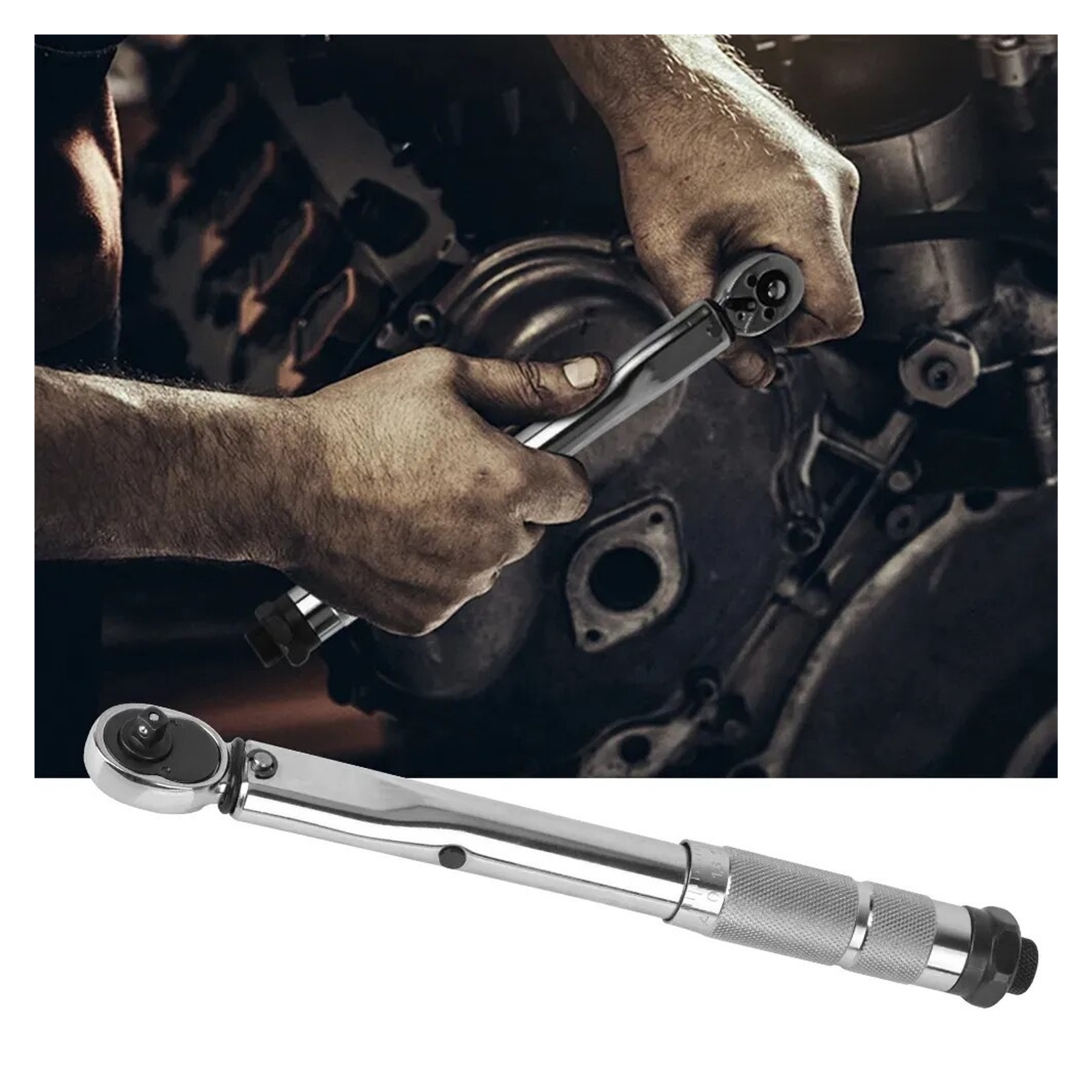 5-25N.m Micrometer Car Motorbike Disassembly Tool Professional Adjustable Torque Wrench 1/4'' Drive Spanner Hand Tool 3/8Adapter