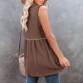 thumbnail image 4 of Camiseta sin mangas con cuello en V para mujer, informal, con dobladillo suelto, transpirable, para verano, sin mangas, 4 of 6