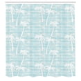 thumbnail image 2 of Ambesonne Tropical Shower Curtain, Cold Tone Leaves Wings, 69"Wx84"L, Pale Blue Grey and White, 2 of 4