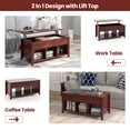 thumbnail image 6 of Costway Lift Top Coffee Table w/ Hidden Compartment and Storage Shelves Modern Furniture Brown, 6 of 10