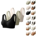 thumbnail image 2 of BESEW7 Women's Ice Silk Seamless Bras, Jelly Bras for Women Everyday Sports Light Support Gather Bra Soft Comfortable Back Design 3 Pack Mix M, 2 of 8