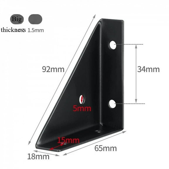 10Pcs Heavy-Duty Iron L Brackets 90 °   Angle Support Thick Corner Braces for Durable Furniture Reinforcement Screwless Design