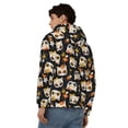 thumbnail image 4 of Wukai Cat Skulls and Flowers Print Men's Zip-Up Hoodie,Fleece Full-Zip Hoodie for Men, Hooded Sweatshirt-XX-Large, 4 of 5