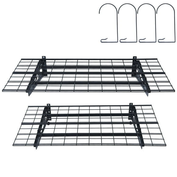KFFKFF Wall-Mounted Garage Shelving, Twin Pack, 6x2 ft Robust Garage Storage Racks, Total Load Bearing of 1000 lbs, Floating Storage Shelves, Ideal for Workshop, Shed, and Garage Organization