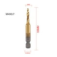 thumbnail image 1 of Lefu 1PC Titanium Plated Hex Shank HSS Screw Thread Metric Tap Drill Compound tap, 1 of 8