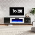 thumbnail image 5 of VANACC Floating Fireplace TV Stand with 40" Electric Fireplace for TVs up to 90", Black/White, 5 of 8