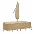 thumbnail image 3 of Protective Covers Weatherproof Patio Table and Highback Chair Set Cover, 72 Inch x 76 Inch, Oval/Rectangle Table, Tan - 1146-TN, 3 of 4