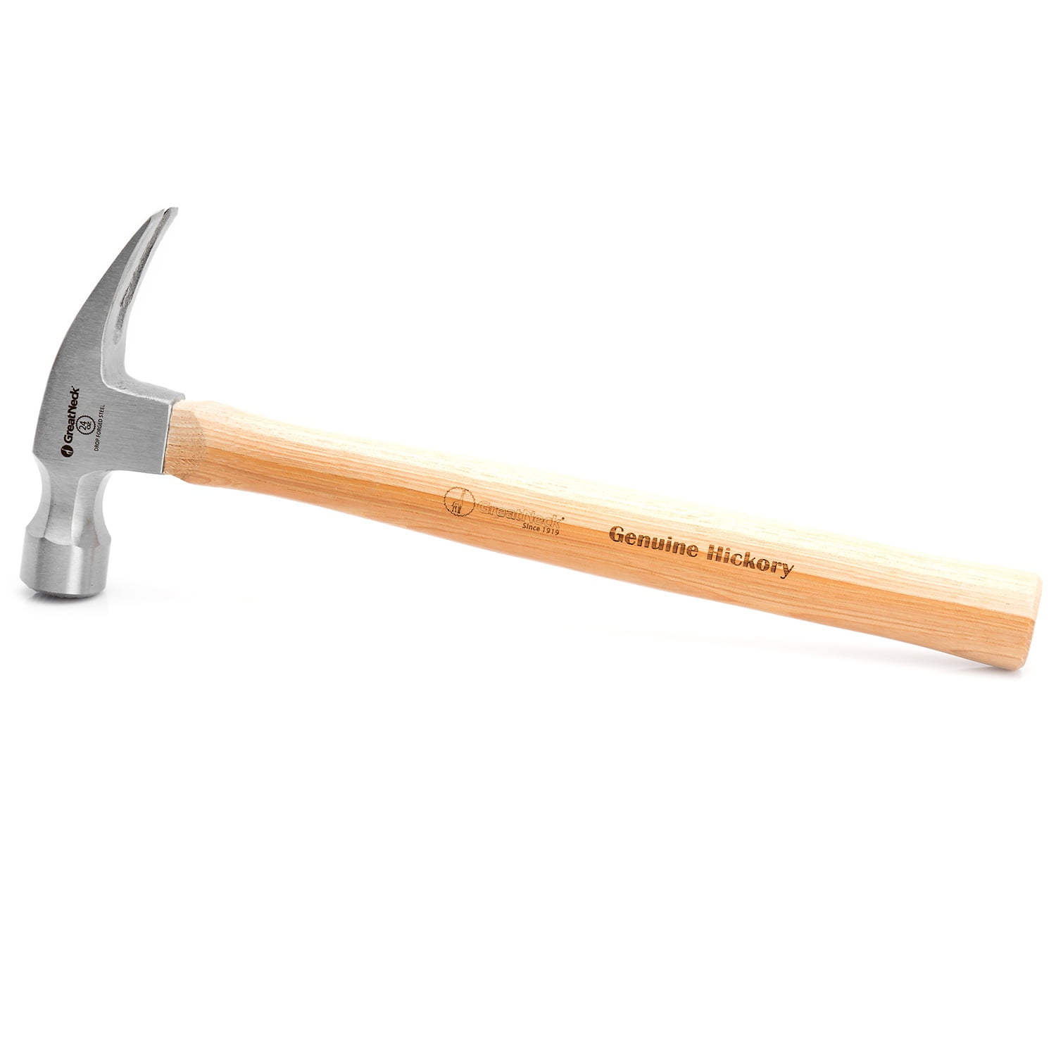 GreatNeck Steel Framing Hammer with Hickory Handle, 24 oz