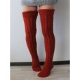 thumbnail image 2 of Faithtur Girls Winter Cable Knitted Socks Solid Color Over Knee Socks Thigh High Long Boot Socks Stocking Leg Warmer, 2 of 9