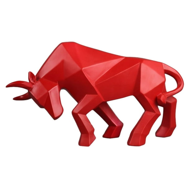 Advancent Estatua de toro animal muy detallada Idea de regalo para cualquier ocasión Decoración coleccionable Gran idea de regalo Hogar Decoración Corridas de toros - rojo 35*12*19cm