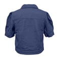 thumbnail image 7 of jiaxiM Lightweight Jacket Women Casual Short Sleeve Denim Jacket Puff Sleeves Button-Down Loose Fit Denim Jacket, 7 of 7